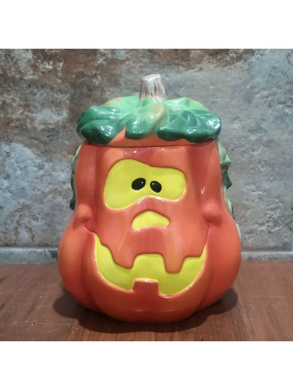 Halloween Pumpkin Jack O' Lantern Cookie Treat Jar 2002